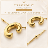Collier pendentif tendance pour femme en acier inoxydable plaqué or avec chaîne serpent