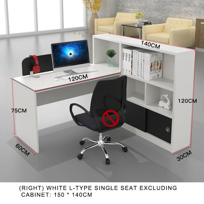 (สีขาวและสีดำ) ไม่รวมลิ้นชักและเก้าอี้ (ตู้ขวา)