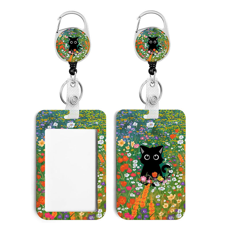 orange, red flower, black cat