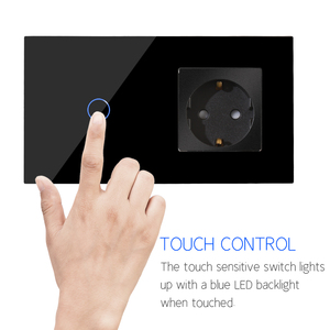 Bingoelec EU tiêu chuẩn nền tảng Wifi tuya 1gang Glass Bảng điều chỉnh tường cảm ứng thông minh chuyển đổi ánh sáng và tường Ổ cắm điện loại F - Product Image 3