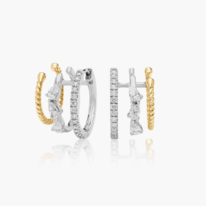 Clásicos Pendientes de Aro de Plata de Ley 925 Chapados en Oro con Moissanita, Brillo Brillante, Joyería Fina, Accesorio de Moda para Mujer - Product Image 3
