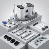 Kit de toilettage manuel multifonctionnel pour animaux de compagnie avec aspiration des poils, nettoyage et séchage ; base de rangement intégrée pour éliminer les poils lâches
