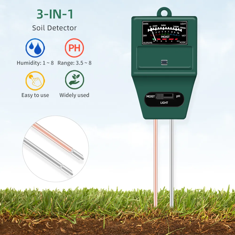 3in1แสงแดดการตรวจสอบแสงไฮโดรโปนิสวนดอกไม้พืชความเป็นกรดไฮโกรมิเตอร์ PH Tester เมตรความชื้นในดินเมตร