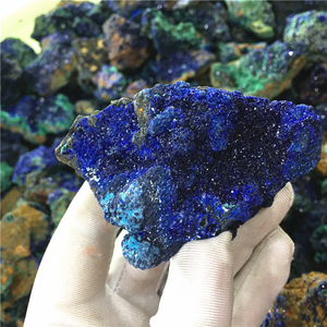 אבן אזוריט כחולה טבעית בסיטונאות, דגימה מינרלית לאבקת פיגמנט, אבן קריסטל ריפוי, אזוריט גולמי ולא מטופל ומלכיט - Product Image 6