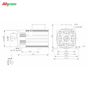 มอเตอร์เซอร์โว allgreen 11KW 380V 2000รอบต่อนาที54N.M 23bit 3เฟส CNC servos 11KW AC Servo ชุดขับ200M54020B + M2034P - Product Image 3