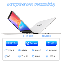Vente en gros usine Nouveau PC portable Intel 14,1 pouces pour entreprise et bureau, clavier anglais, Windows 11, SSD 256 Go, écran IPS, Quad Core 1,7 GHz