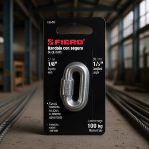 Eslabón Rápido de Acero Fiero BSE-1/8, Diámetro de 1/8\", Longitud de 38.1 mm, Acero al Carbono Galvanizado, Carga Máxima de 100 kg, Acoplamiento Seguro para - Product Image 2