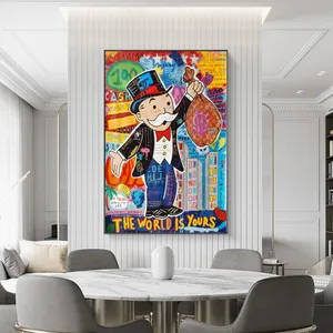 Modern Home Monopoly Graffiti Art Money Paintings Wall Paintings Prints Canvas Alec Monopoly Art Wall Painting
