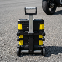 Boîte à outils en plastique empilable avec roulettes, bon prix, pour le transport et le rangement d'outils et d'équipements