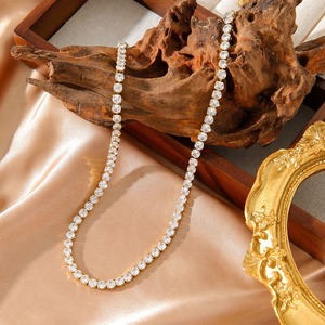 Gioielli da donna di lusso in acciaio inox 5A collana da Tennis in zirconio cubico 18k placcato oro <span class=keywords><strong>girocollo</strong></span> - Product Image 4