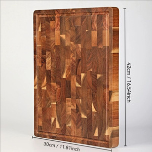 เขียงปลายทรงอะคาเซียพร้อมร่องสำหรับเตรียมเนื้อและเขียงไม้ชาร์เทรี - Product Image 4