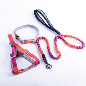 신제품 2026 2026 도매용 개 하네스 개 목줄 리트랙터블 디자이너 애완견 하네스 목줄 및 목걸이 - Product Image 1