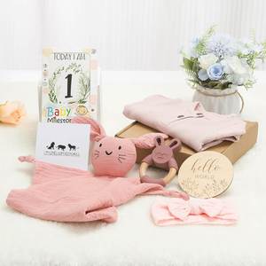 <b>Pink</b> Color Baby Girl Newborn <b>Gifts</b> Box Customized Neutral Baby <b>Gift</b> Basket for New Moms Personalized Baby Shower <b>Gifts</b> Wholesale - Product Image 2