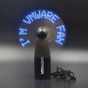 Programmable Mini Advertising Promotional Led Light Up Custom Message Handheld Fan With Led Message