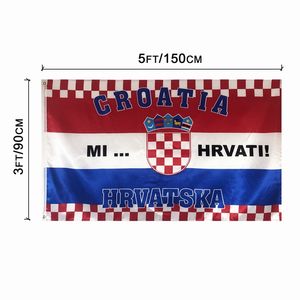 Bandiera della croazia in poliestere personalizzata diretta in fabbrica stampa di seta della tazza europea Hrvatska national world country flag 3x5 - Product Image 1
