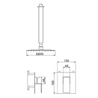 Robinet de douche mural encastré en acier inoxydable 304 à poignée unique pour hôtel/appartement, ensemble mitigeur chaud/froid dissimulé pour baignoire avec fonction pluie et massage