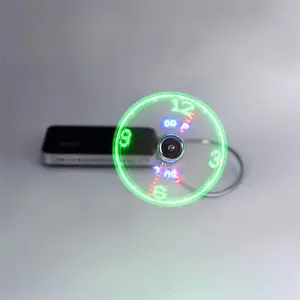 Duurzaam Verstelbare Usb Gadget Mini Flexibele Tijd Led Klok Usb Ventilator Met Led Light Cool Gadget Tijd Display Groothandel