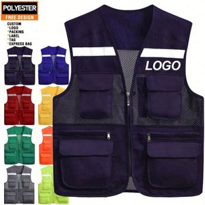 Customized Mesh Reflective Vest Jacket <b>Work</b> <b>Clothes</b> Shirt <b>Construction</b> Clothing Safety <b>Work</b> Reflective Vest With Pocket Logo - Product Image 1