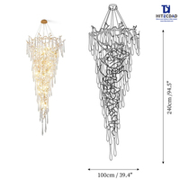 Lustres en cuivre cristal de haute qualité éclairage hôtel Villa salon chambre Support personnalisé LED luxe lampes suspendues