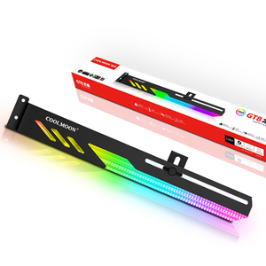COOLMOON, venta al por mayor, tarjeta gráfica personalizada, elevador GT8, negro, 28CM, ARGB, 5V, 3 pines, OEM, GPU, soporte, RGB, accesorios para juegos de <span class=keywords><strong>PC</strong></span> - Product Image 1