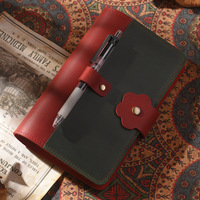 Carnet de notes portable A6 en cuir véritable Crazy Horse pour voyageur, avec emplacement pour stylo – Cadeau de Noël idéal