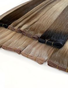 Factory Price Nasa Hair 24 Inches Brown Double <b>Braided</b> Weft Vietnamese Virgin Remy Kinky Straight Hair Weaving <b>Extensions</b> - Product Image 2