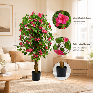Realistischer Hochwertiger Künstlicher Bougainvillea-Baum im Topf Umweltfreundliche Wasserbeständige Zimmerpflanze für Haus, Garten und Festlichkeiten - Product Image 4