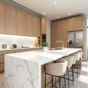 Custom China High End Modern Modular Kitchen Cabinet Pull-Out with Island Design for Apartment Use - Product Image 6