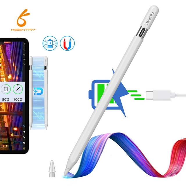 Palm Rejection Active Stylus Pen for 2025 ipad apple Pencil with Wireless Hidden Type-C Port Charging Funtion