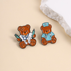 Broches de Esmalte de Urso Médico, Emblemas Fofos de Médico e Enfermeiro para Amantes, Broches de Metal, Emblema de Lapela da Moda, Presente de Joia para Mochilas e Roupas - Product Image 4