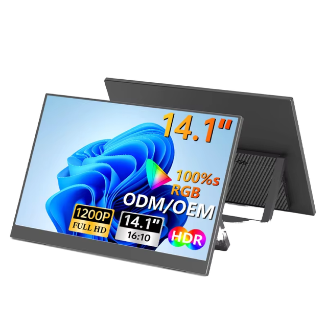 New Arrival 100% SRGB 14-Inch IPS Ultra-Narrow Frame Portable Monitor Stand with Built-in Speaker and HD/Type-C Interface