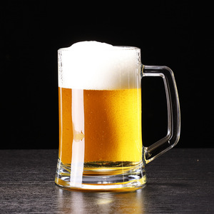 Verre à bière à prix abordable, Logo personnalisé, tasse à jus transparent avec poignée, verre à bière artisanal - Product Image 4