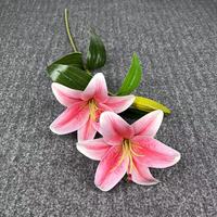 Fleurs artificielles élégantes de haute qualité Lily Real Touch Flowers Latex Lily Fleur artificielle pour la décoration intérieure