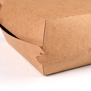 Disposable Grease Proof Degradable Hamburger Packaging <b>Box</b> Custom Lunch Bento Paper <b>Box</b> - Product Image 4