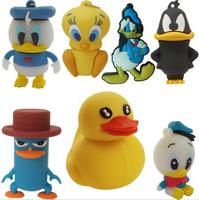 Clé usb 3D en forme de canard, support à mémoire de 8/16/32 go, personnalisé, en caoutchouc, livraison gratuite