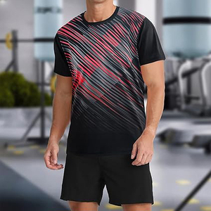 Vente chaude fantastique qualité été imprimé Gym Sports léger o-cou t-shirt hommes couleur unie tissu à séchage rapide T-Shirts - Product Image 3
