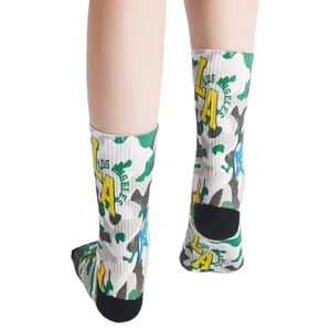 OEM nahtloser Druck kundenspezifisches Design Socken atmungsaktive Laufsocken