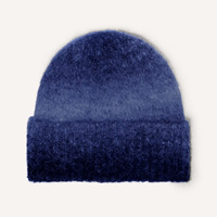 Gorro de punto cálido de mezcla de lana merino con logotipo personalizado al por mayor, gorro plegable con puño afelpado para patinaje