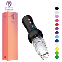 Intelligenter transparenter Masturbation becher Adult Produkt 9 Frequenz Teleskop rotation mit Digital anzeige Men Masturbation Cup