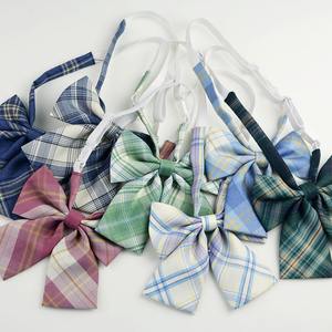 Nœud papillon en polyester jacquard à carreaux noirs fumés Okada, style universitaire, le plus vendu, avec col JK <span class=keywords><strong>et</strong></span> accessoire <span class=keywords><strong>de</strong></span> chemise à nœud papillon - Product Image 1