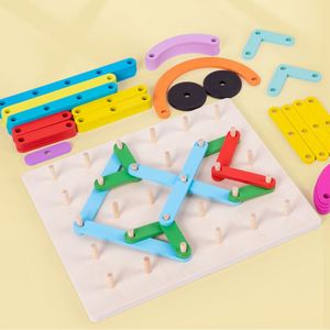 Juego de bloques de construcción de madera educativos, rompecabezas de apilamiento, clasificador de formas y colores, tablero de actividades, juego de clasificación - Product Image 1