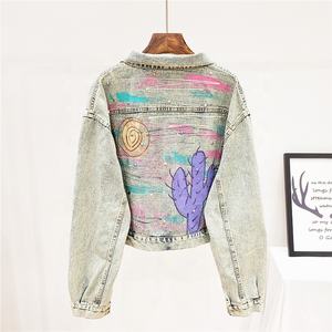 Veste en Denim délavée pour enfants de 2 à 12 ans, vêtements courts imprimés à la mode, fabriqué en chine - Product Image 2