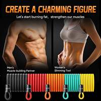 Bellewins Pilates Flexbands Entrenamiento Resistencia Ejercicio Bandas Set con Anclaje de Puerta Nuevo Estiramiento Entrenamiento Mango Cuerdas Tubos