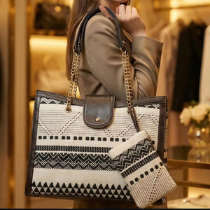 Sac à bandoulière décontracté vintage indigo bohème géométrique imperméable durable aux couleurs éclatantes - Product Image 1