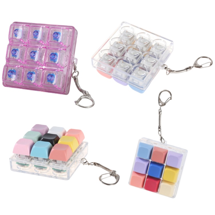 9key square keychain