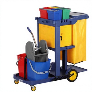<span class=keywords><strong>Chariot</strong></span> de <span class=keywords><strong>nettoyage</strong></span> multifonctionnel pour chambre <span class=keywords><strong>d</strong></span>'hôtel, <span class=keywords><strong>chariot</strong></span> de conciergerie avec 4 roues pivotantes, capacité de 300 lb, conception ouverte - Product Image 3