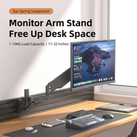 Supporto per Monitor Doppio da Scrivania Senza Foratura, Rotazione a 360°, Altezza Regolabile per Schermi da 17 a 32 Pollici fino a 9KG