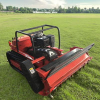 Livraison Gratuite CE EPA Tondeuse Robot à Fléaux Télécommandée Tout-Terrain à Moteur Essence pour Coupe d'Herbe avec Roues en Caoutchouc