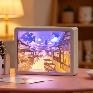 Lámpara de Corte de Papel con Alimentación USB o por Batería, Lámpara de Escultura de Papel 3D, Lámpara de Esculturas de Papel Plástico para Decoración de Dormitorios - Product Image 2