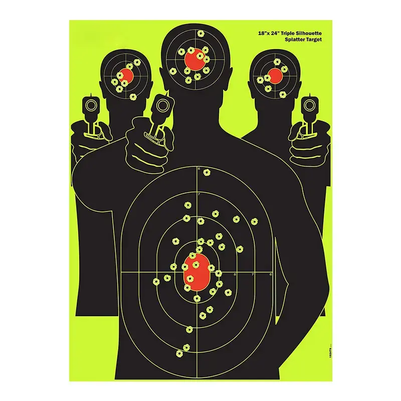 Selbst klebende gut sichtbare Papier ziele Reaktive Splatter-Entfernungs ziele Triple Silhouette Splatter Target